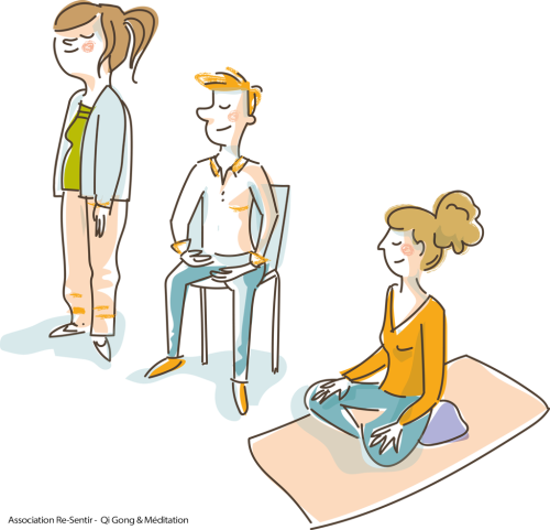 Positions de méditation - Re-Sentir, cours de méditation à Brest et Plouguerneau